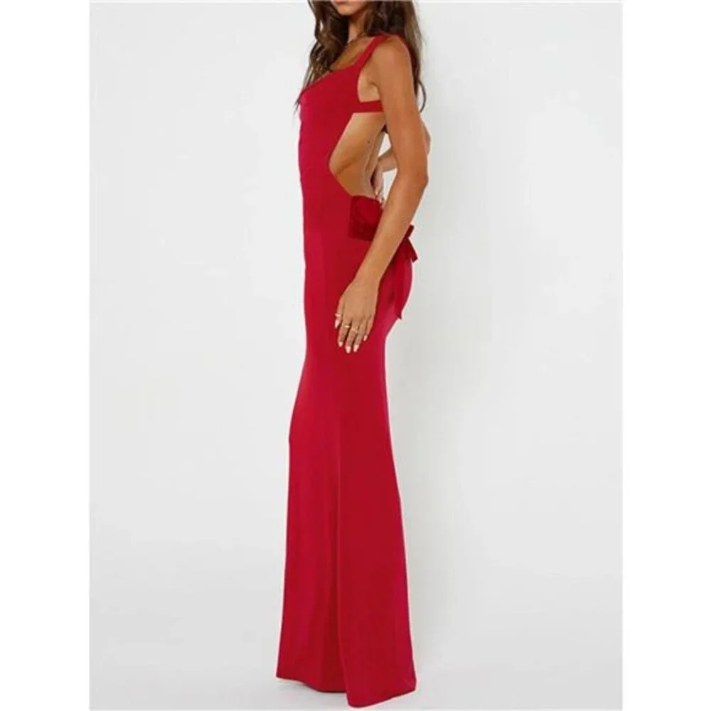 Backless Wide Strap Maxi Dress - Picture 6 of 16